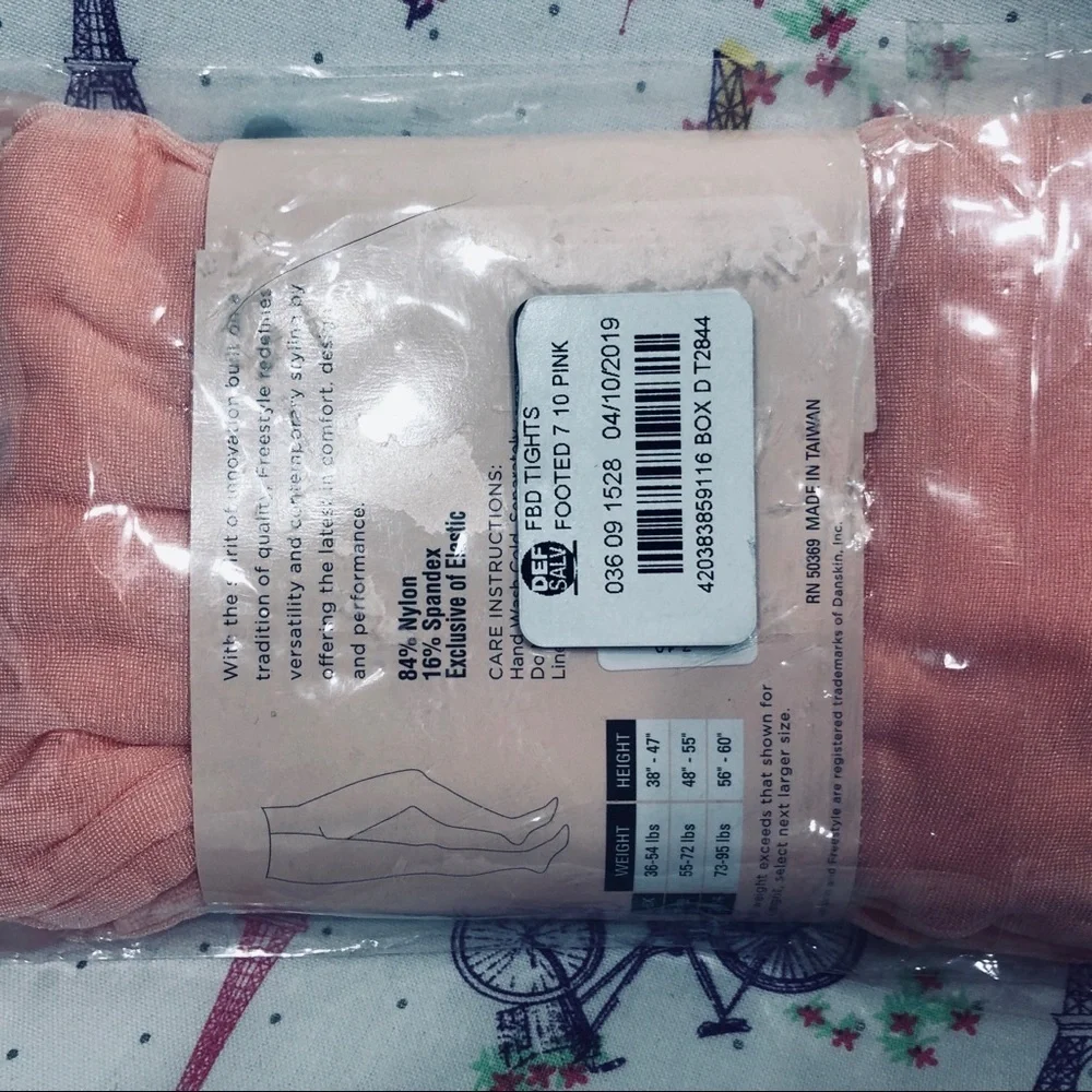 Danskin Girl’s Pink Dance Tights Size 7 - 10